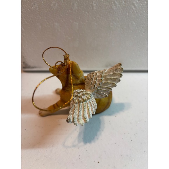 Angel Cat Ornament Ginger Tabby Wings Cherub Cute Kitten Figurine New - Picture 3 of 5
